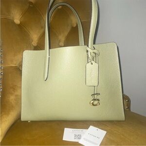 Coach Light Green Leather Tote